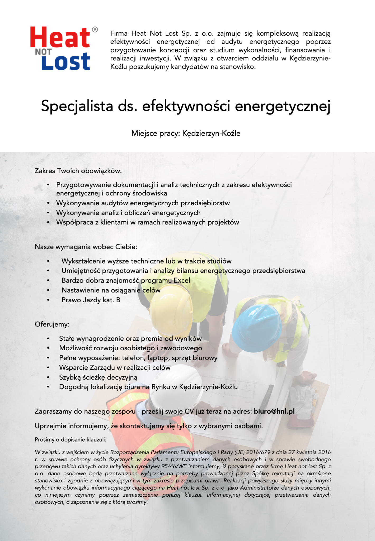Praca - specjalista ds. efektywności energetycznej