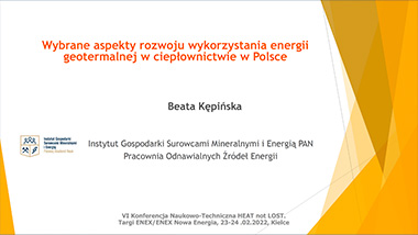 Wybrane aspekty rozwoju wykorzystania energii geotermalnej w ciepłownictwie w Polsce