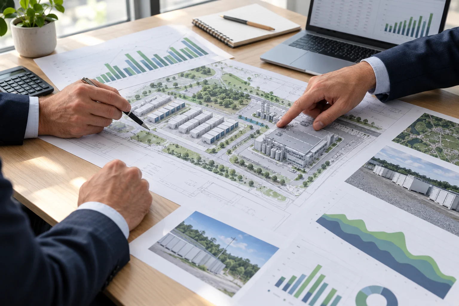 Analiza opłacalności magazynu energii i dokumentacji przemysłowej – ilustracja AI